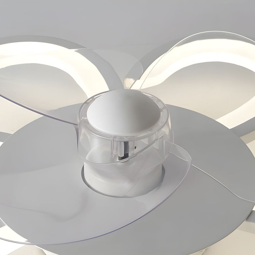 19.7 in. 6-Speed White Flower Flush Mount Ceiling Fan Light