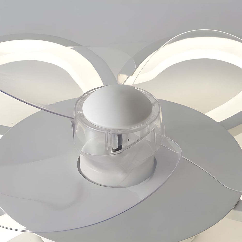 19.7 in. 6-Speed White Flower Flush Mount Ceiling Fan Light