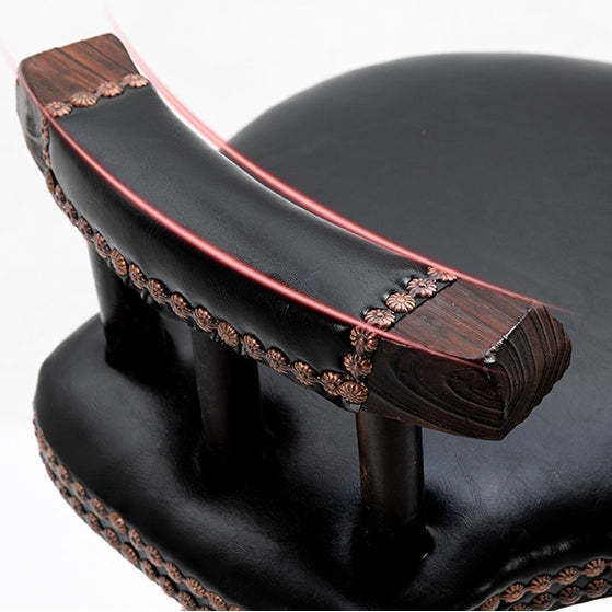 Retro Leather Wood Swivel Bar Stool
