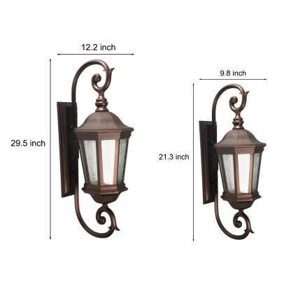 Waterproof Retro Aluminum Glass Shade European Style Outdoor Wall Lights-Lighom