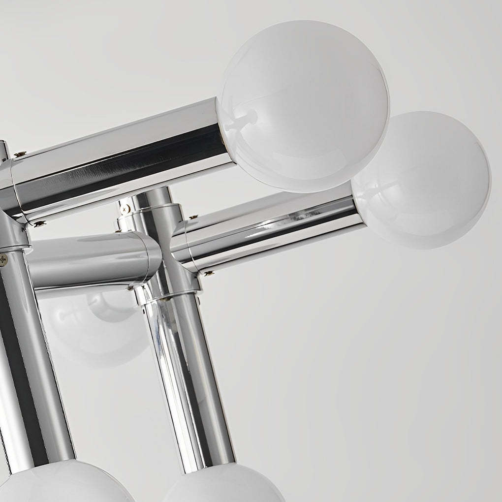 10-Light Glass Ball Sputnik Chrome Modern Chandelier