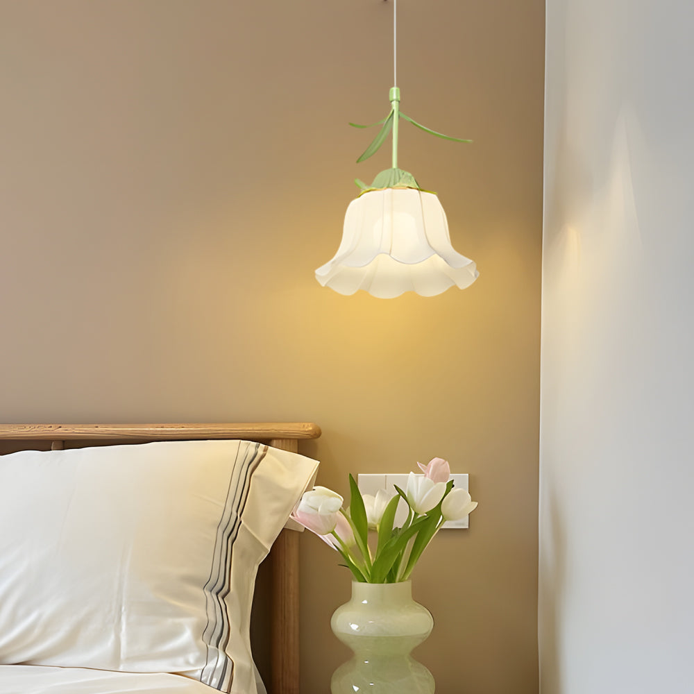 Bell Orchid Flower Green Modern Pendant Light