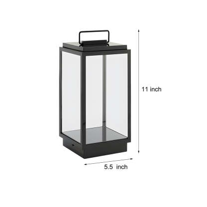 Modern 11-In Glass LED Portable Outdoor Lanterns - Hardwired-Lighom