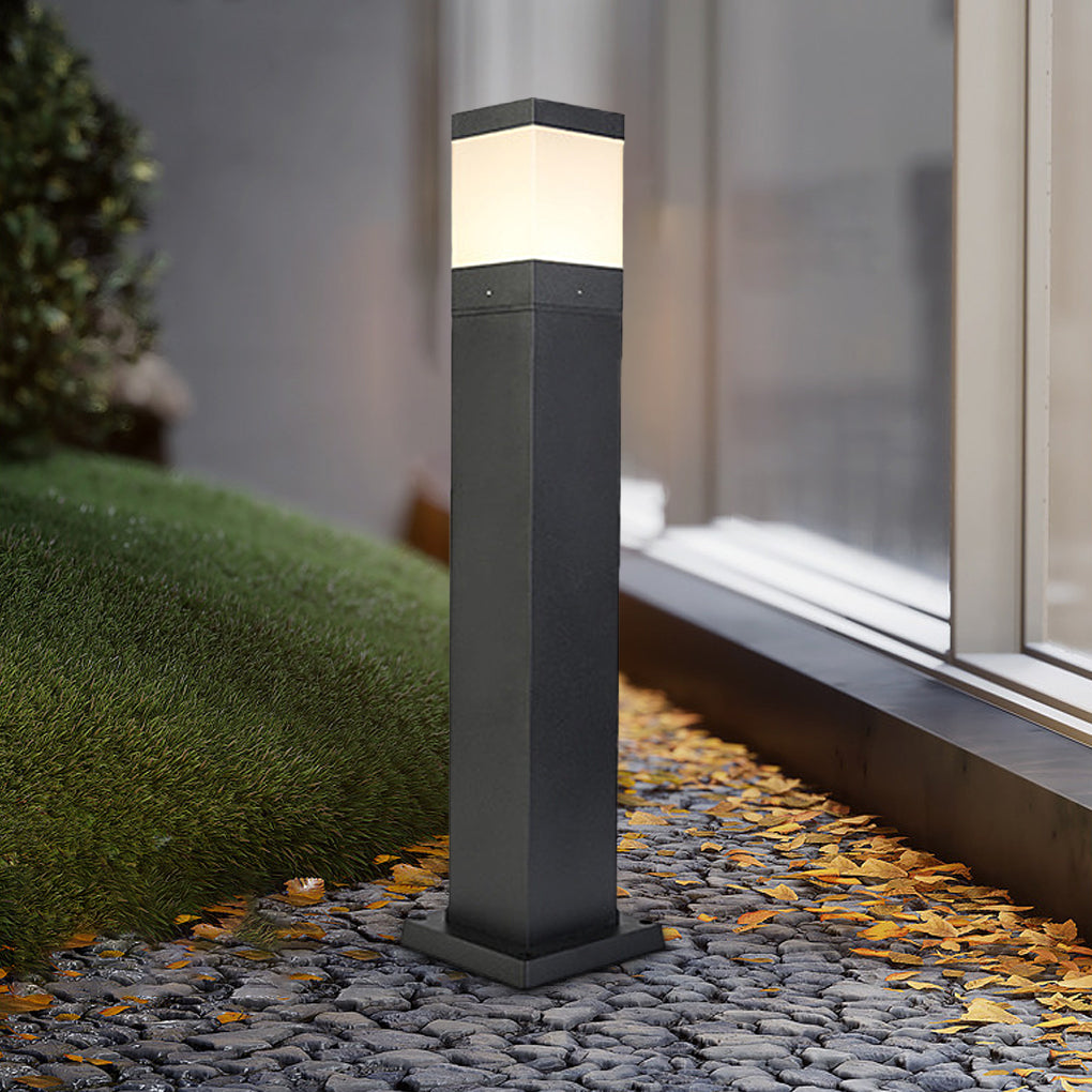 Minimalist Square LED Outdoor Light Modern Lawn Lamp for Elegant Home Exterior-Lighom