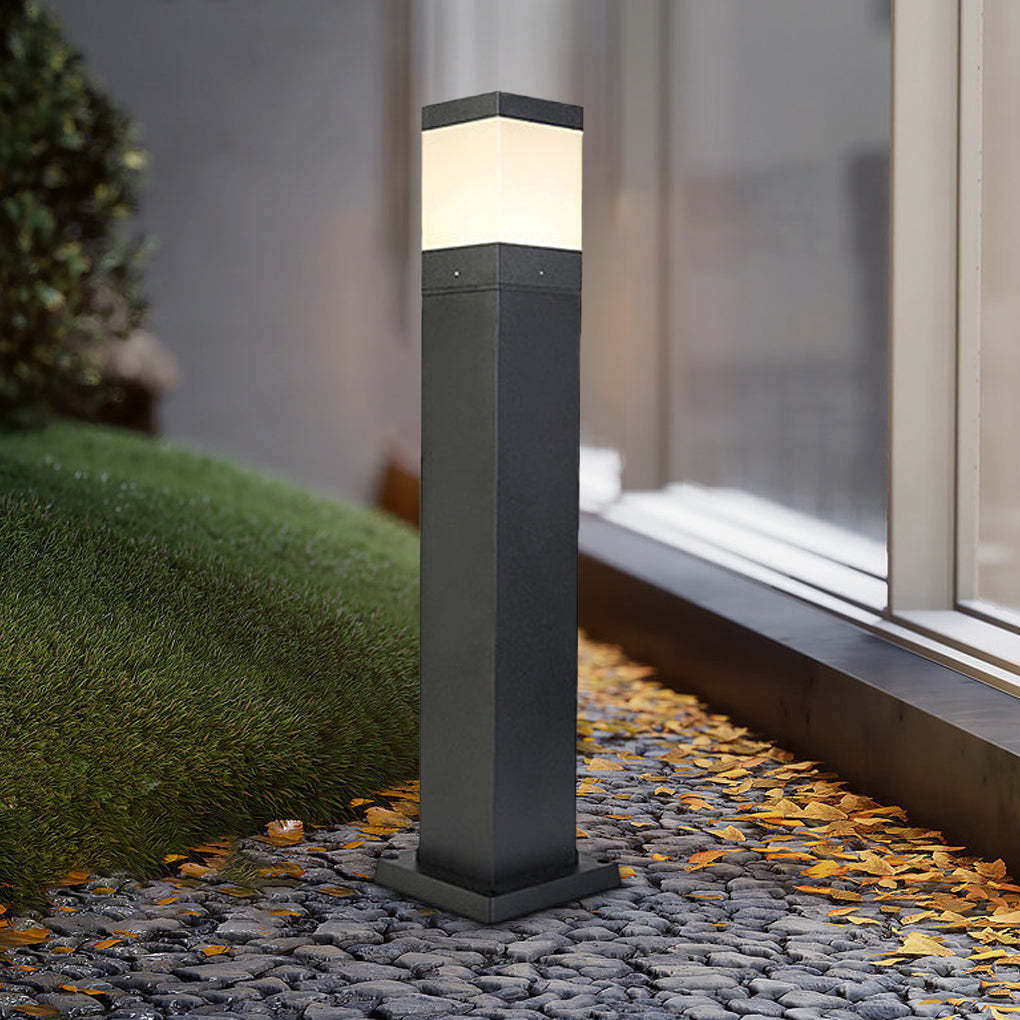 Minimalist Square LED Outdoor Light Modern Lawn Lamp for Elegant Home Exterior-Lighom