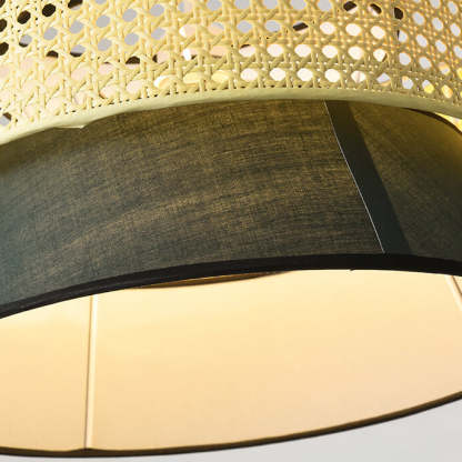 Modern Rattan Japanese Drum Pendant Light