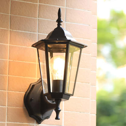 Retro Hexagonal Waterproof European Style Outdoor Wall Lights Wall Lamp-Lighom
