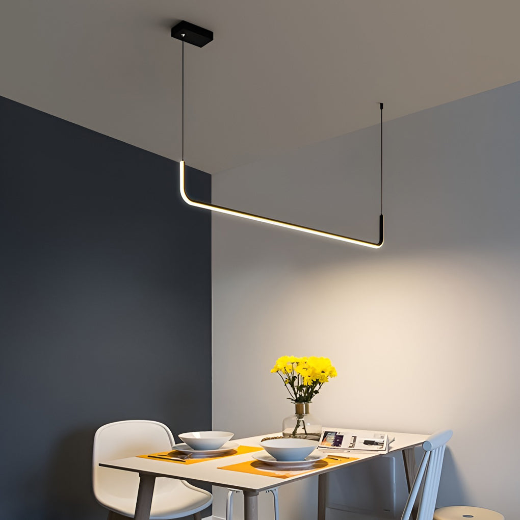 Minimalist Strip 3-Step Dimming LED Black Nordic Pendant