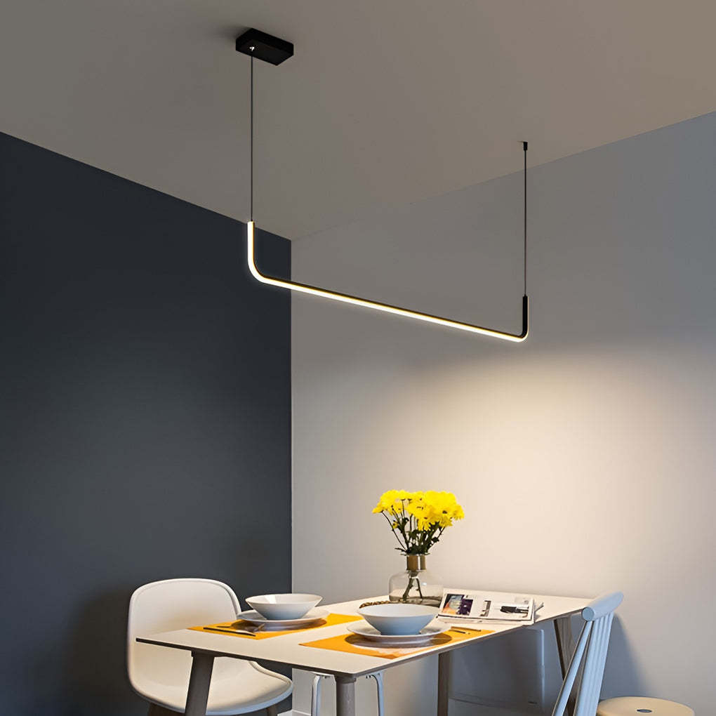 Minimalist Strip 3-Step Dimming LED Black Nordic Pendant
