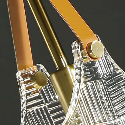 Woven Glass Leather Copper Modern Pendant Lamp