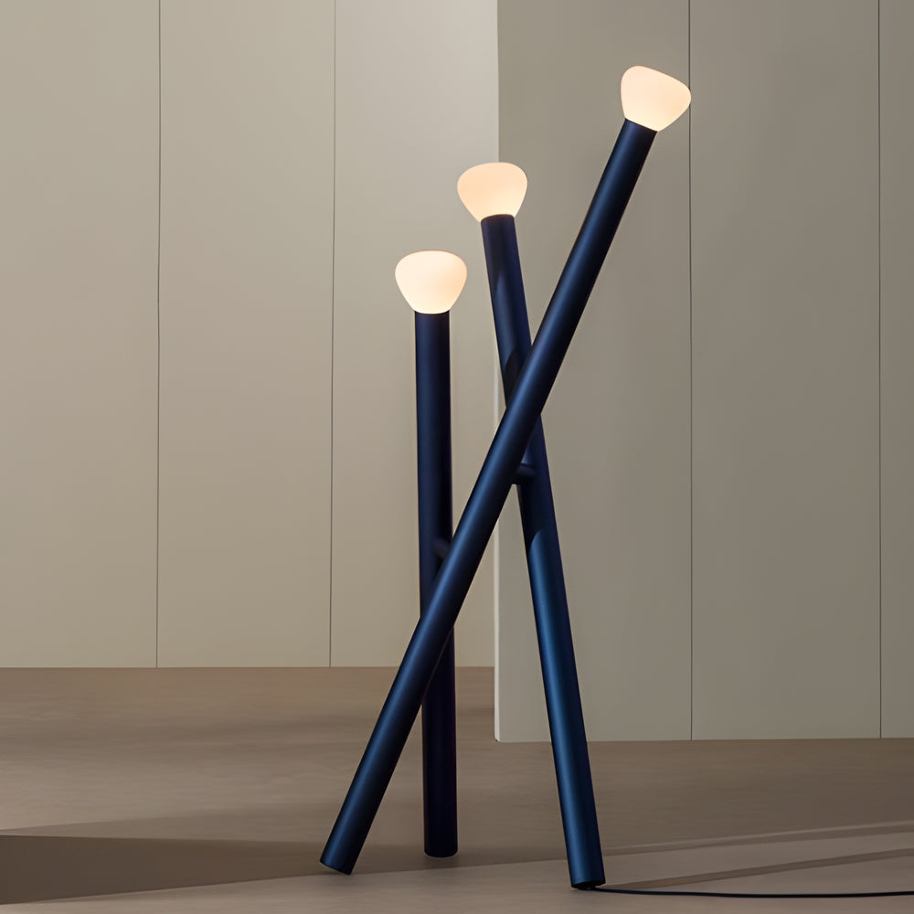 3-light Minimalist Modern Stick Floor Lamp-Lighom