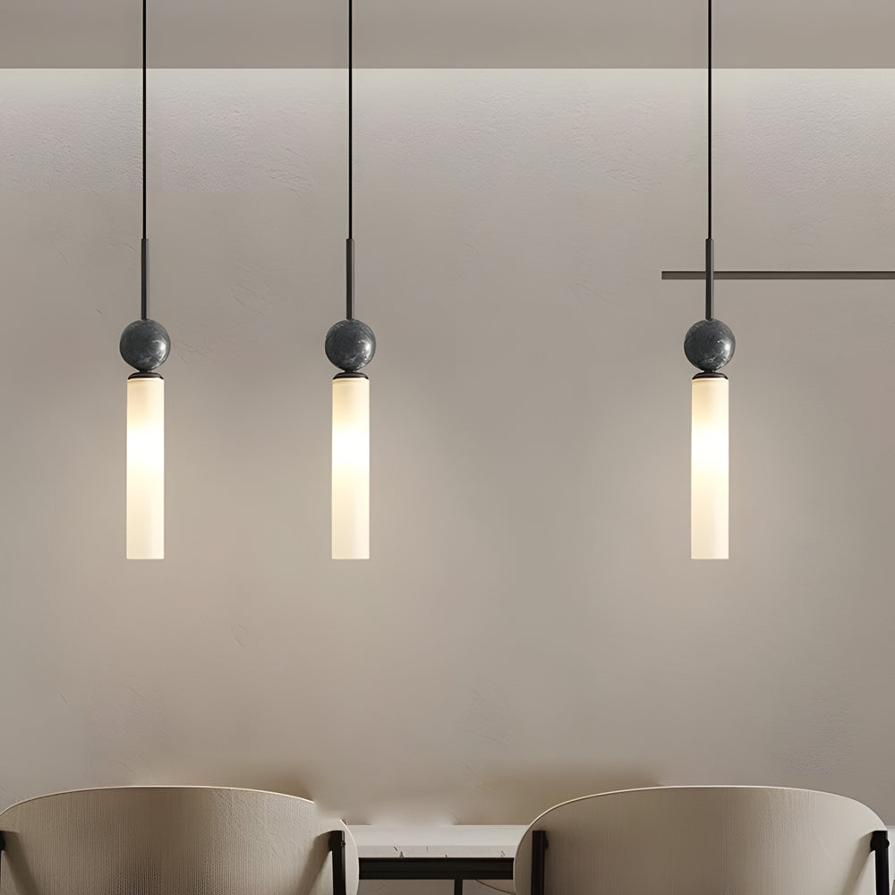 Vertical Marble Cylinder Modern Pendant Light