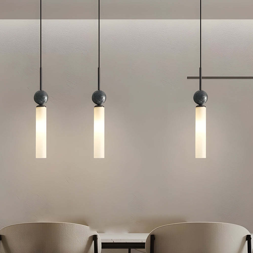 Vertical Marble Cylinder Modern Pendant Light