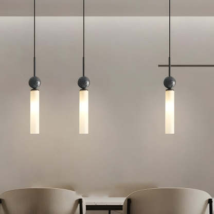 Vertical Marble Cylinder Modern Pendant Light