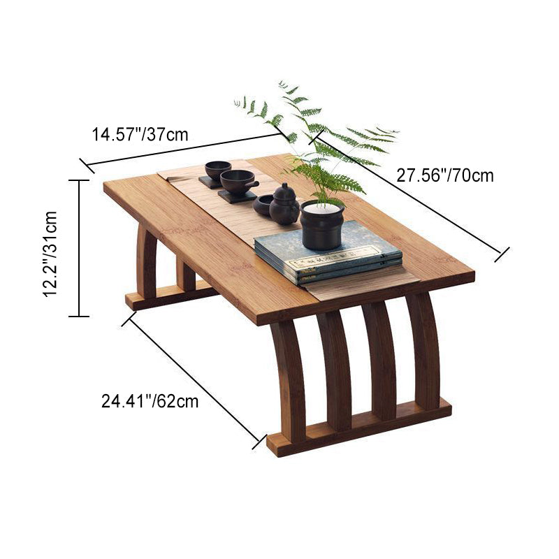 Japanese Curved Heather Bamboo End Table