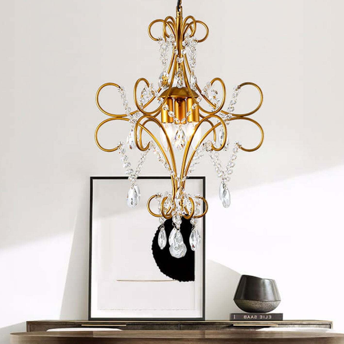 Vintage Luxe Crystal Candle Chandelier