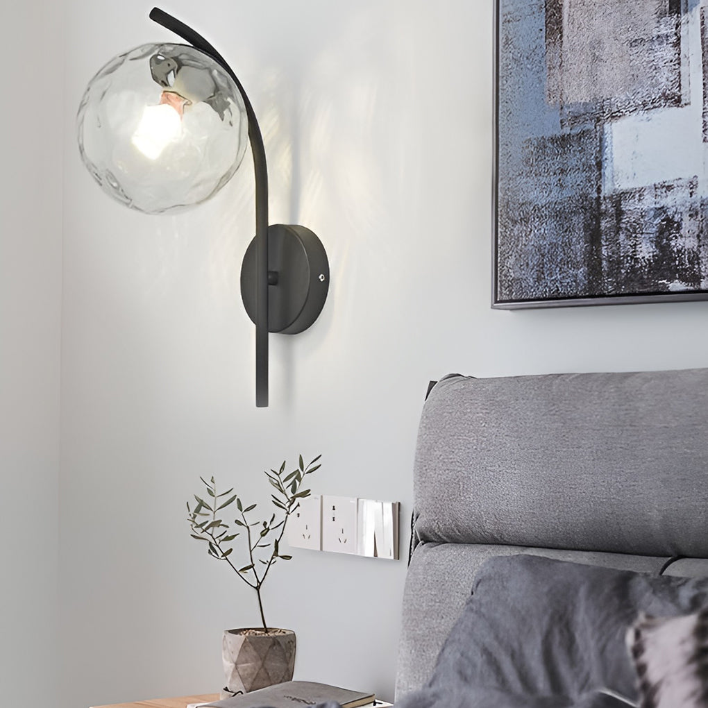 Creative Glass Ball-shaped LED Nordic Plug in Wall Sconce Lighting-Lighom