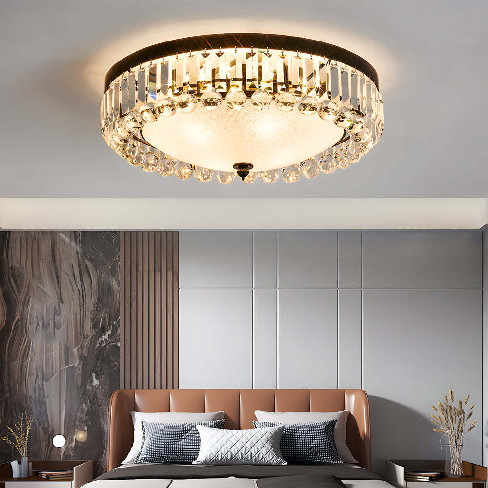 Round Crystal LED Dimmable American Ceiling Light