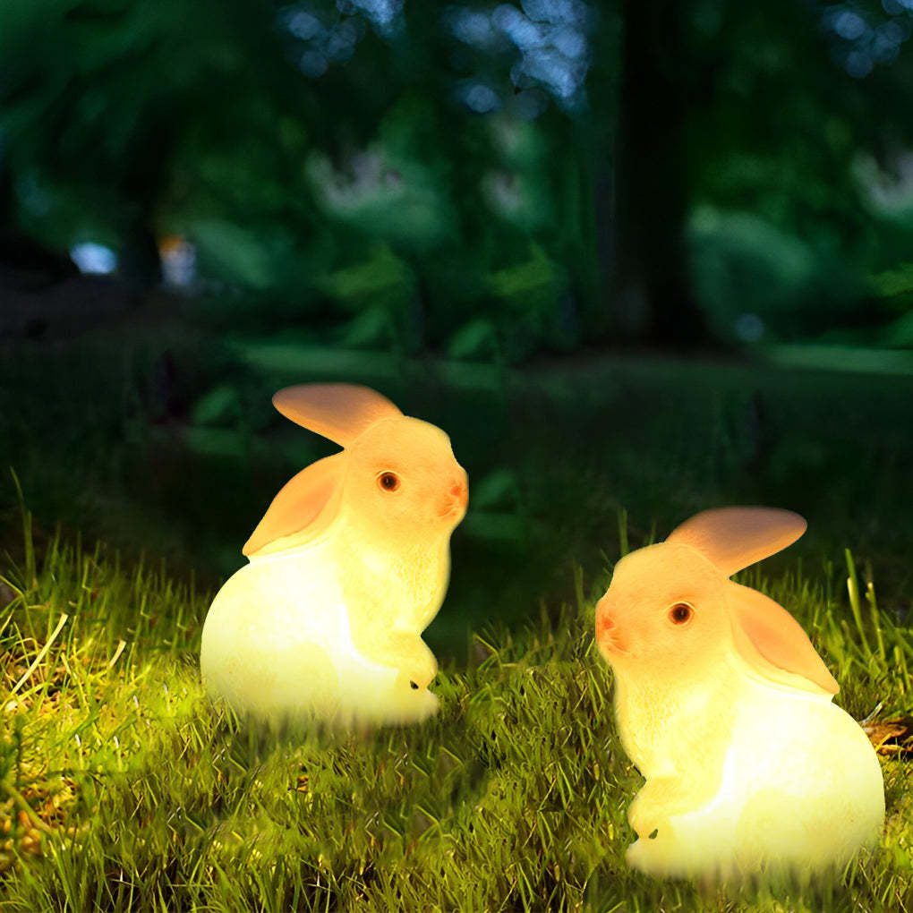 Resin and Fiberglass Rabbit Garden Lights Modern Waterproof Outdoor Lighting-Lighom