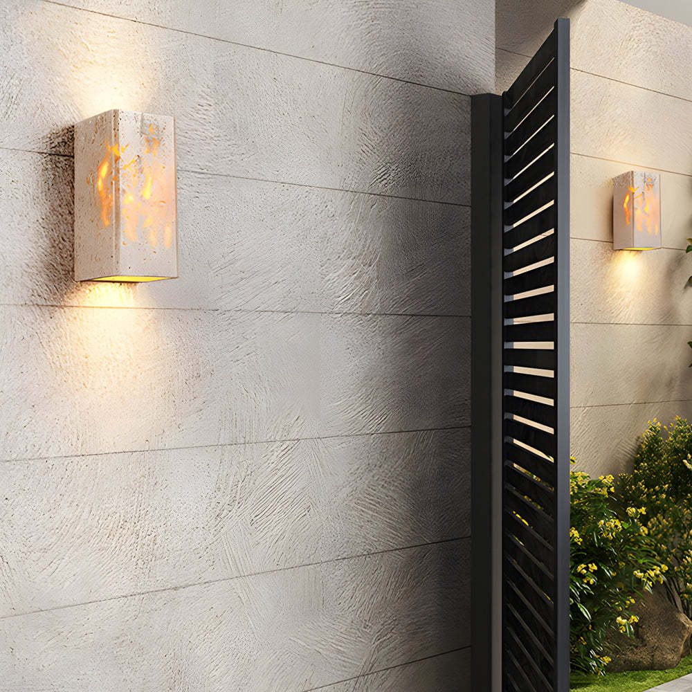 Wabi-Sabi Yellow Travertine LED Wall Sconce - Square/Rectangle-Lighom