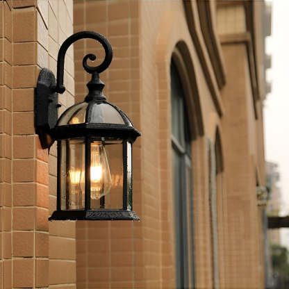 Double-layer Waterproof Glass E27 Vintage Wall Sconce Lighting Wall Lamp-Lighom