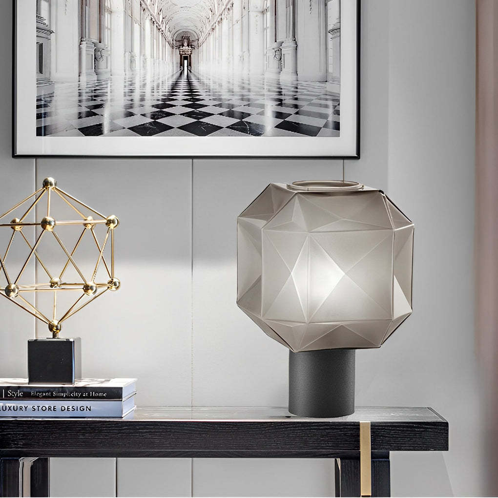 1-Light Cylinder Cubo Smoke Glass Orb Lamp