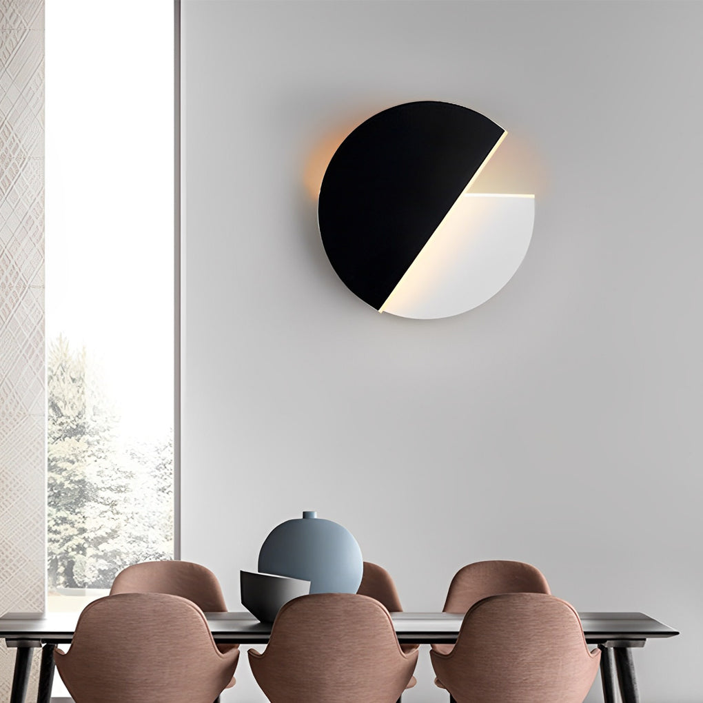 Circular 350 Degree Rotatable Black Nordic Wall Sconce