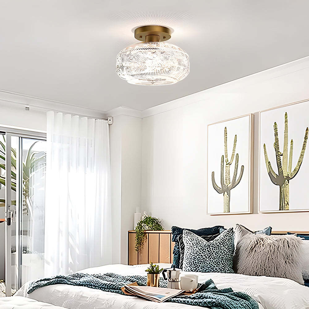 Acrylic Lantern Luxury Matte Metal American Ceiling Lamp