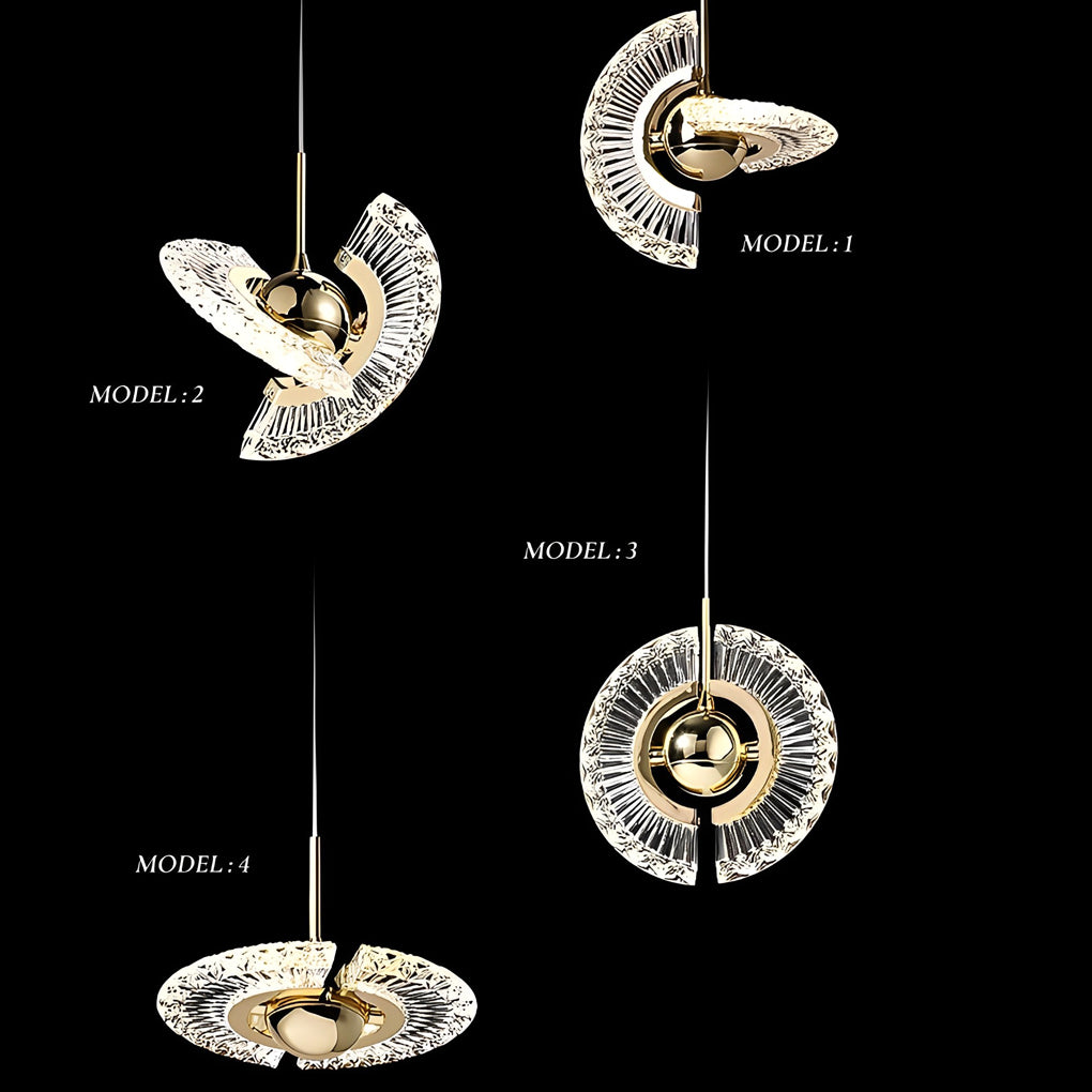 Creative Circle Anodized Acrylic LED Modern Pendant Lighting Hanging Lamp-Lighom