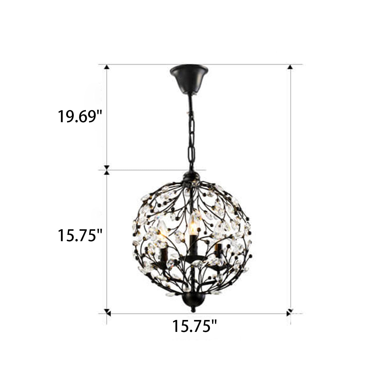 Vintage Crystal Branch Chandelier