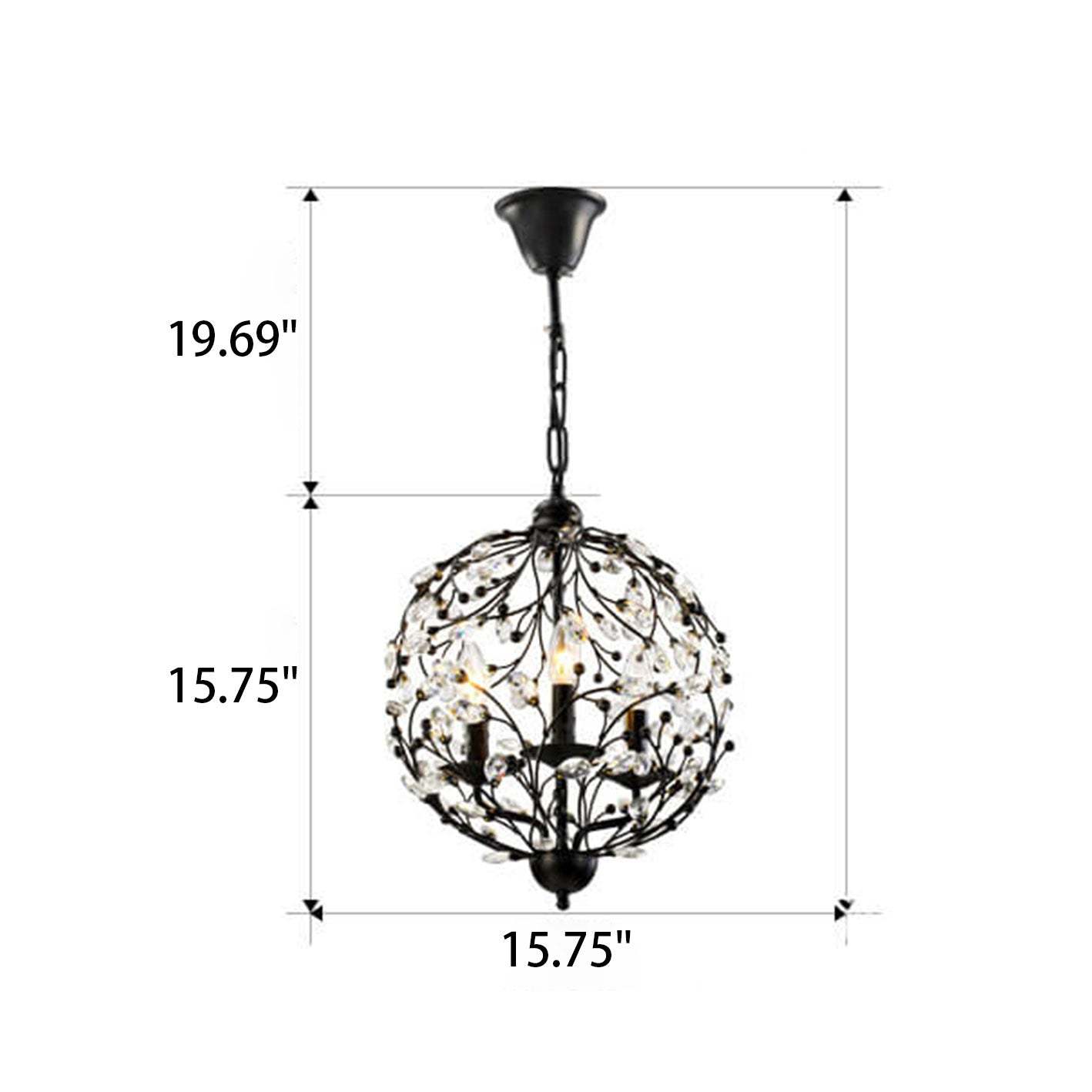 Vintage Crystal Branch Chandelier