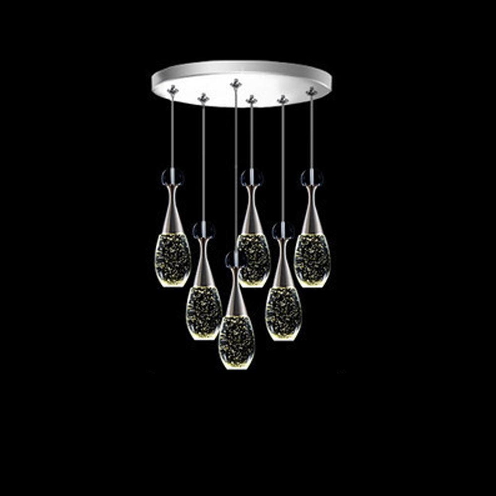 Mini Crystal Electroplated Metal LED Modern Pendant Light Hanging Lamp-Lighom
