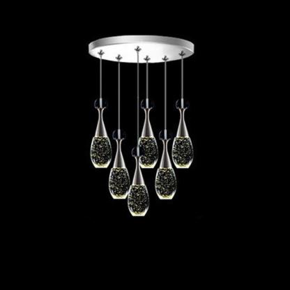 Mini Crystal Electroplated Metal LED Modern Pendant Light Hanging Lamp-Lighom
