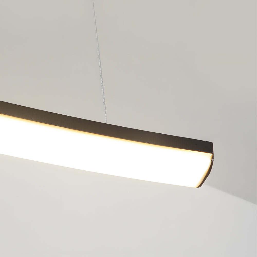 Modern Arcing Linear Pendant - Matte Black