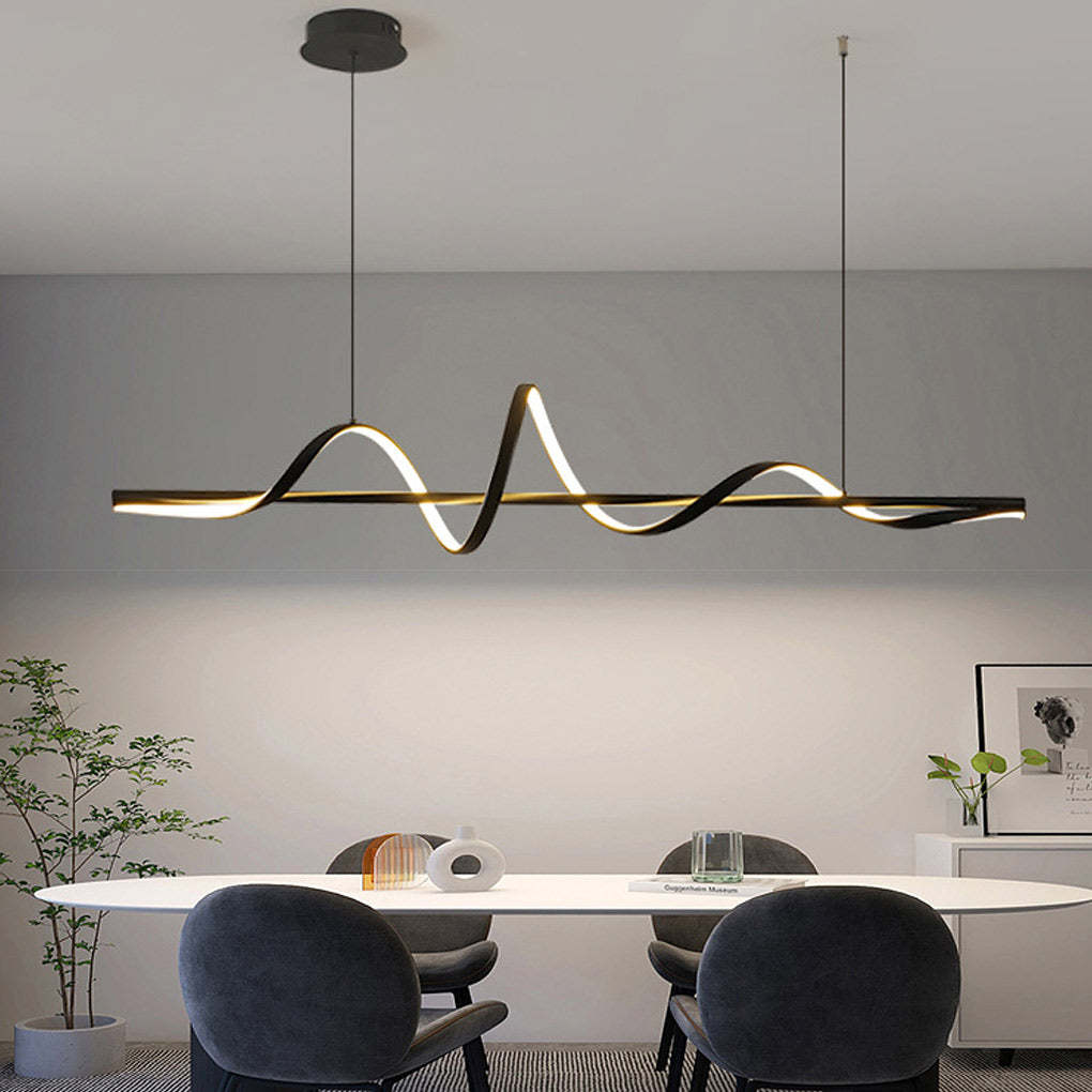 Wavy Rotating Ring Dimmable LED Nordic Chandelier