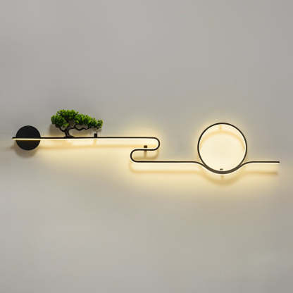 Moon Tree Scenery Waterproof LED Black Retro Outdoor Sconce