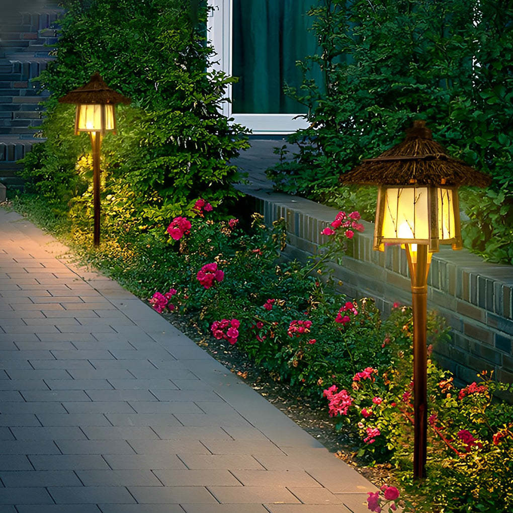 Rustic Bamboo E27 Landscape Warm Lights For Pergola Hanging Lighting Or Path Lighting-Lighom