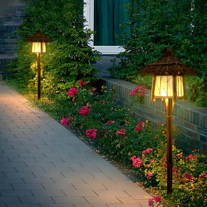 Rustic Bamboo E27 Landscape Warm Lights For Pergola Hanging Lighting Or Path Lighting-Lighom