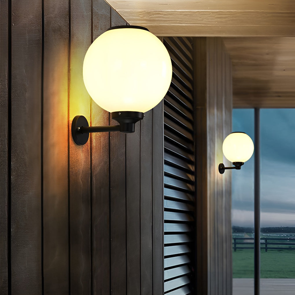 Round 3-Step Dimming LED Modern Solar Outdoor Wall Lamp — Set of 8