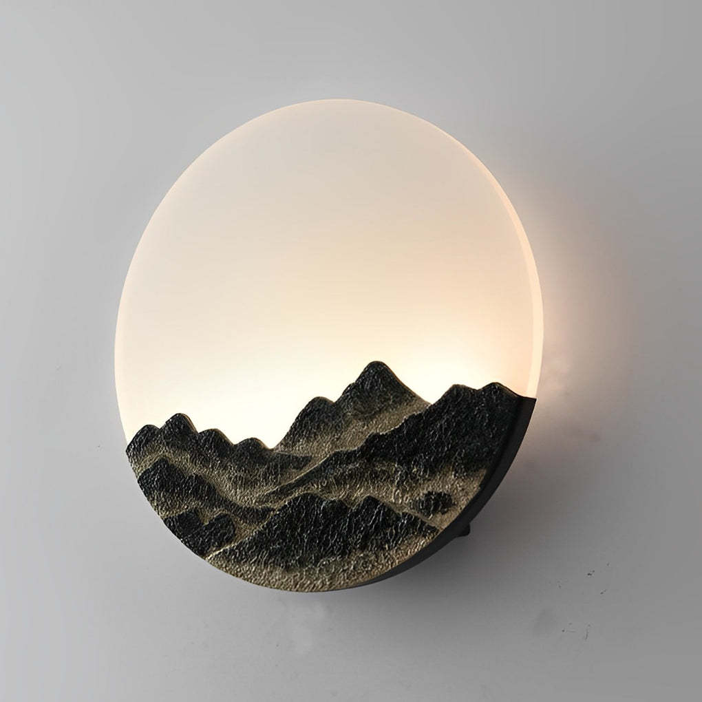 Round Creative Mountain Scenery LED Waterproof Modern Outdoor Wall Lamp-Lighom