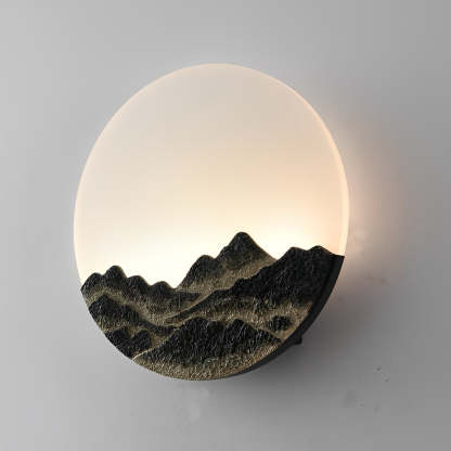 Round Creative Mountain Scenery LED Waterproof Modern Outdoor Wall Lamp-Lighom