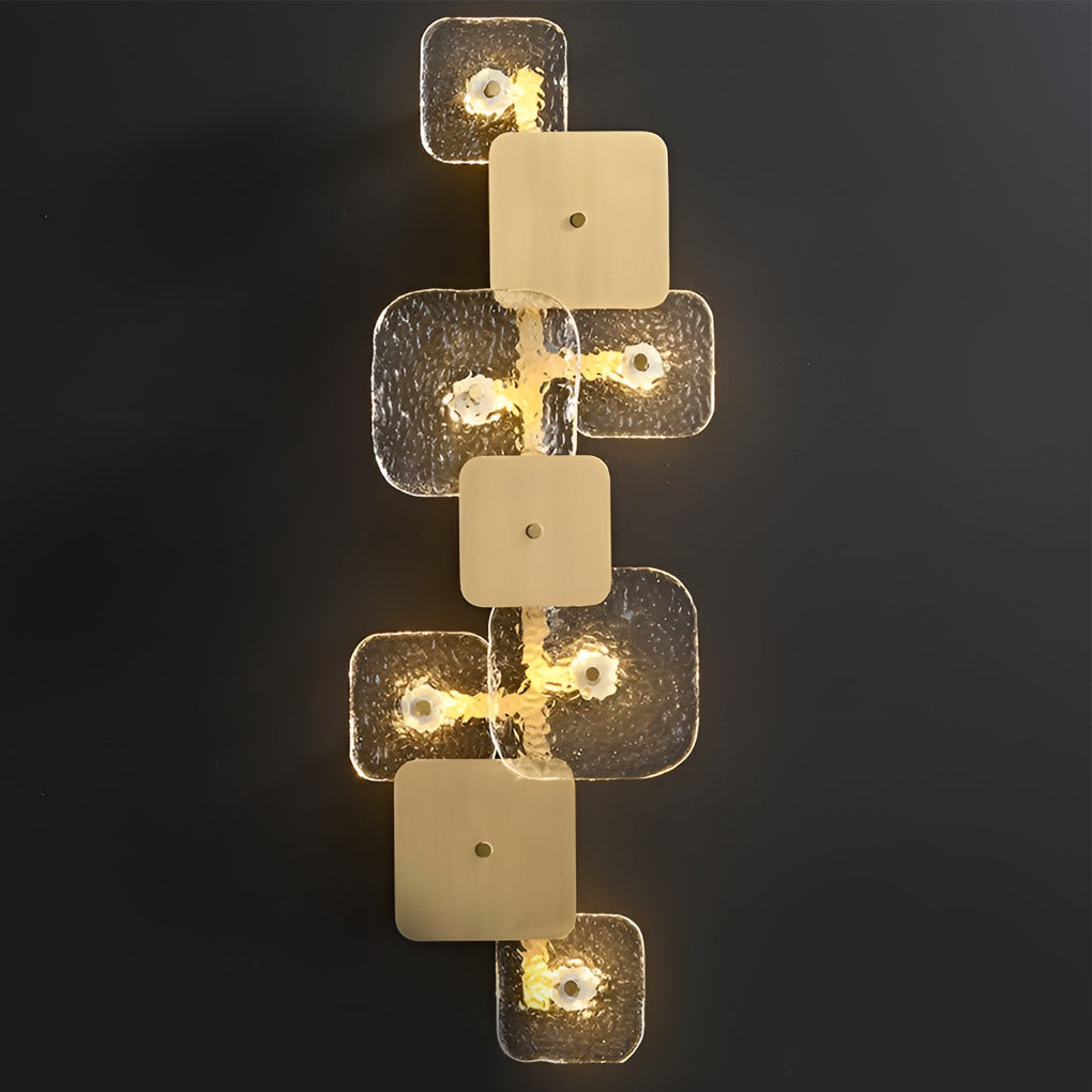 Creative Rounded Square Glass Copper LED Modern Wall Sconce Lighting-Lighom