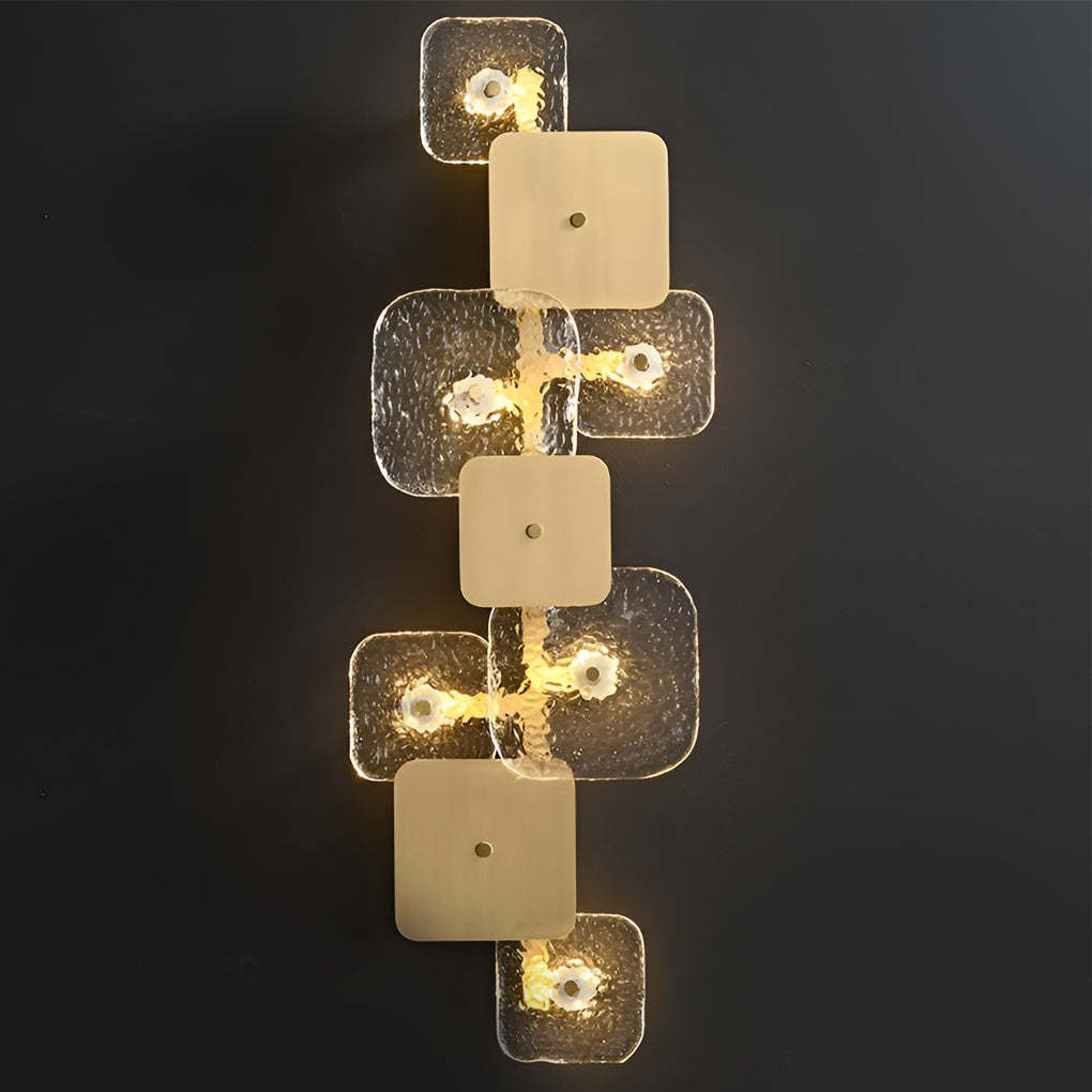 Creative Rounded Square Glass Copper LED Modern Wall Sconce Lighting-Lighom