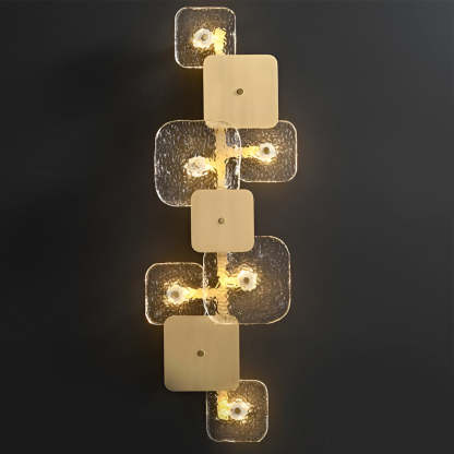Creative Rounded Square Glass Copper LED Modern Wall Sconce Lighting-Lighom