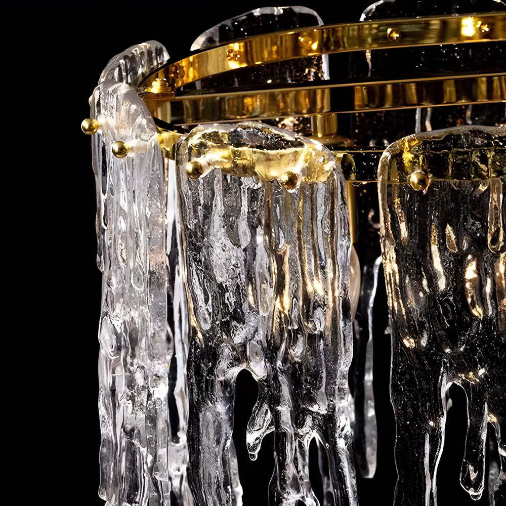 7/10-Light Luxury Glass Decor Icicles Droplet Crystal Chandelier
