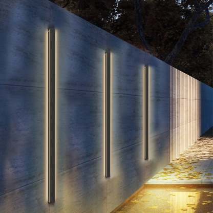 LED Long Strip Metal Waterproof Black Minimalist Outdoor Wall Lights-Lighom