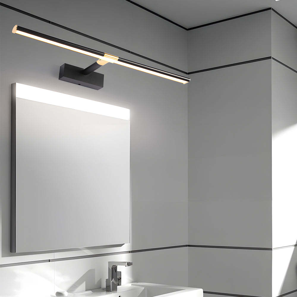 Retractable LED Bathroom Vanity Light with Adjustable Rod and Matte Finish-Lighom