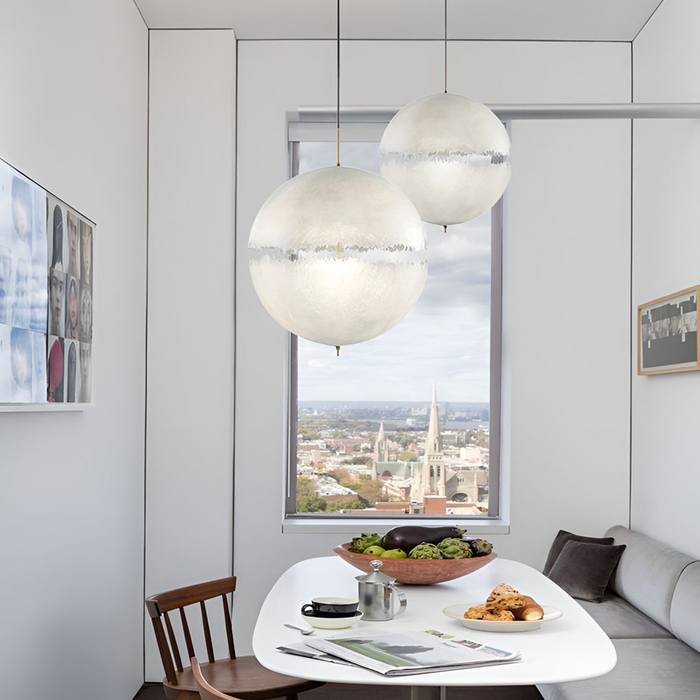 Moon Shaped LED White Nordic Pendant