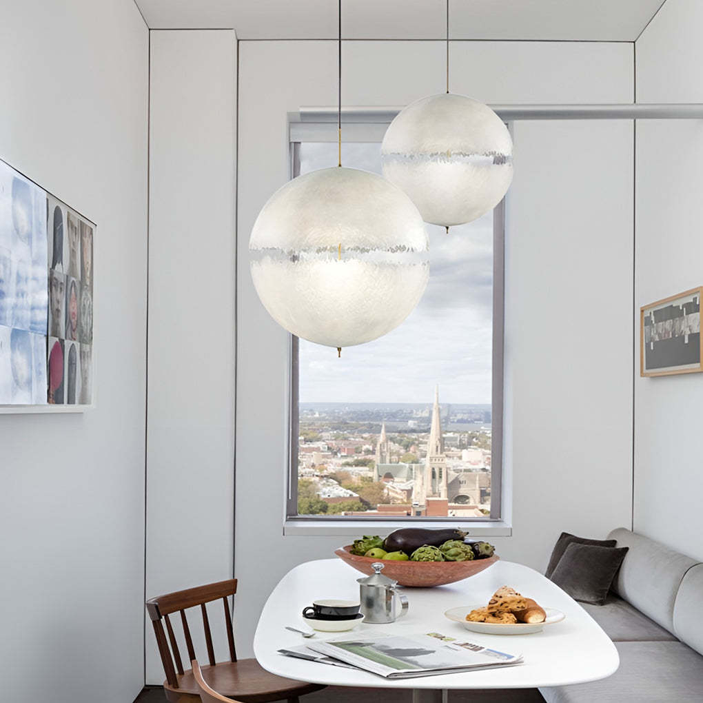 Moon Shaped LED White Nordic Pendant