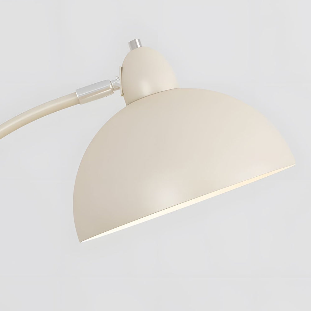 White Task Chrome Arc Floor Lamp with Dome Shade-Lighom